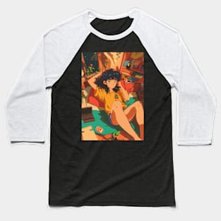 Retro 90s Anime Girl Baseball T-Shirt